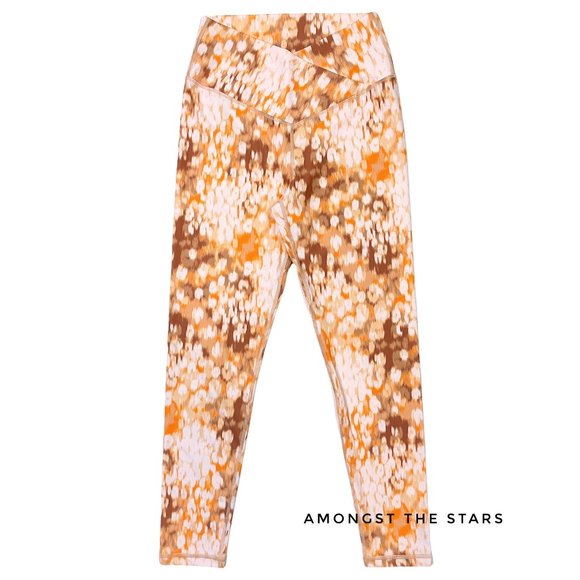 OFFLINE by Aerie High Waisted Orange Cedar Expedition Shine Crossover Leggings - Picture 1 of 5